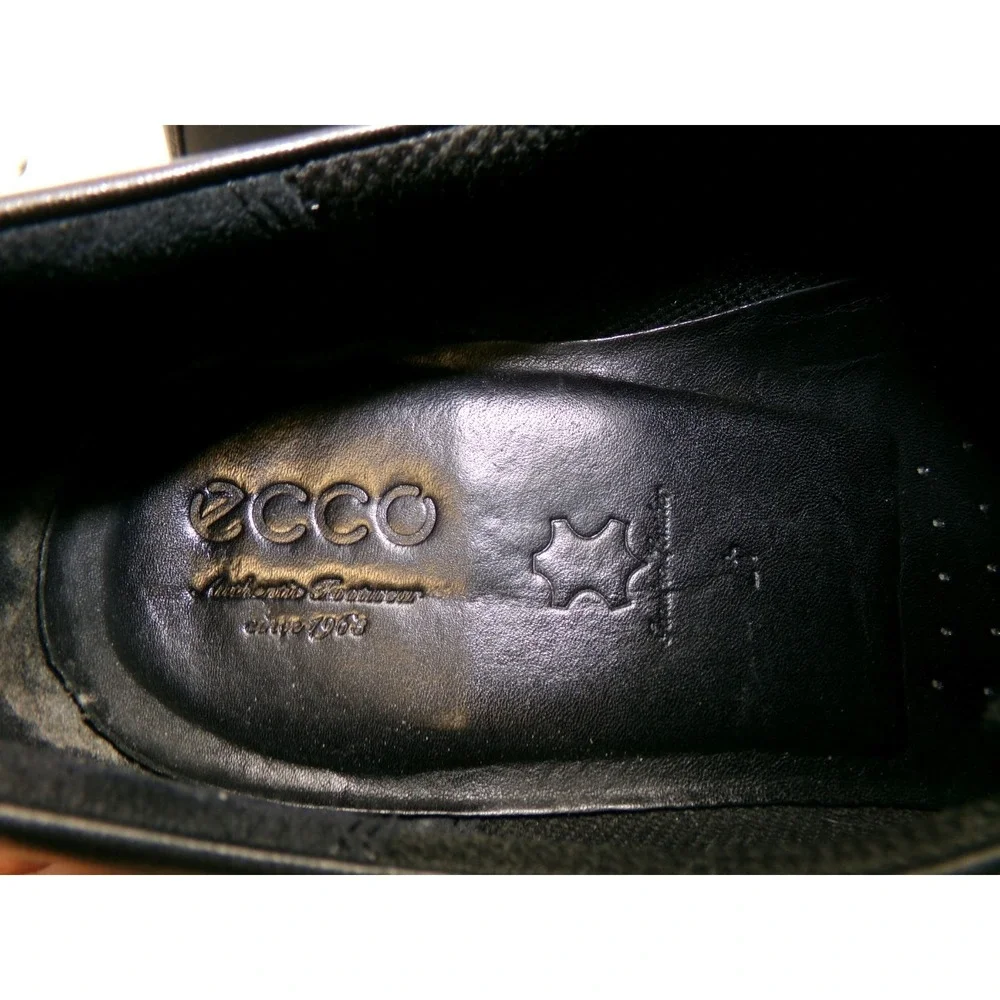 ECCO Edinburgh Oxford Dress Shoes Mens Black Sz 47 US 13 - 13.5 Bike Toe Leather
